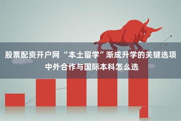 股票配资开户网 “本土留学”渐成升学的关键选项 中外合作与国际本科怎么选